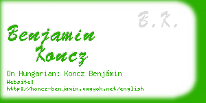 benjamin koncz business card